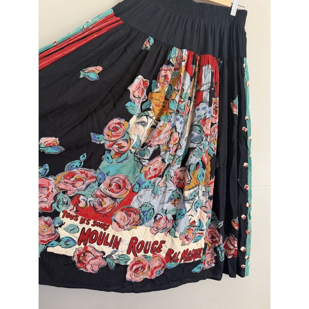 Carole Little Vintage Moulin Rouge Skirt Size 6 Maxi Boho German Fabric Flowy